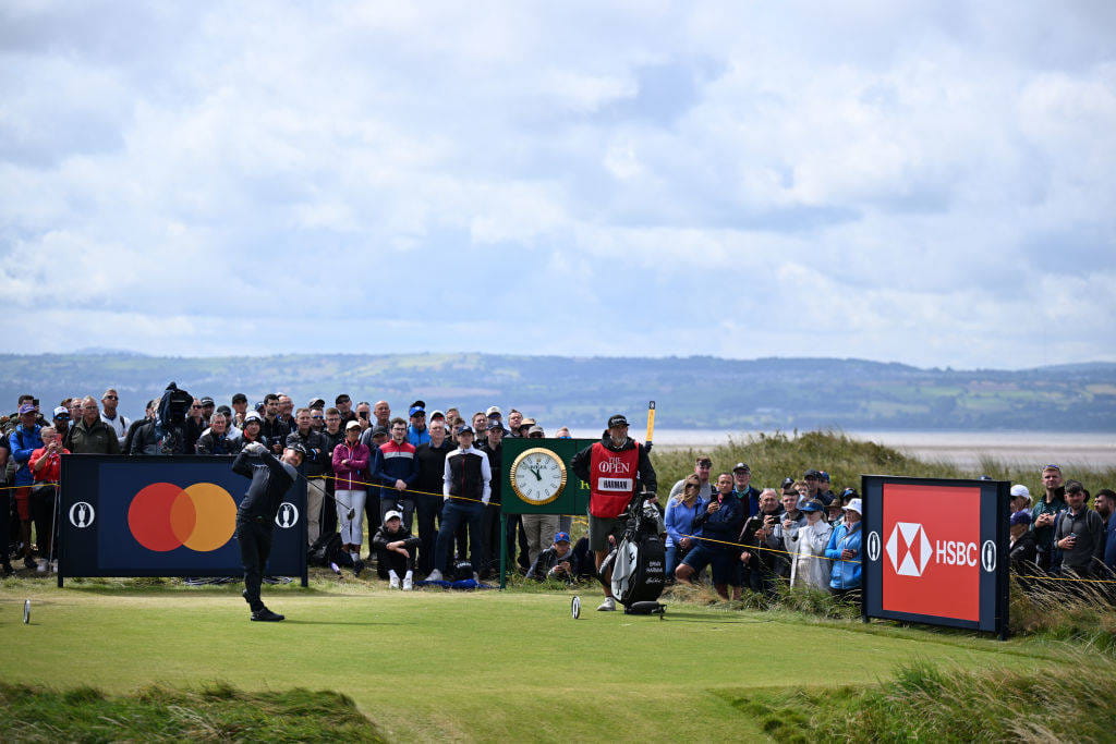 Brian Harman on the 12th tee during round two of The 151st Open